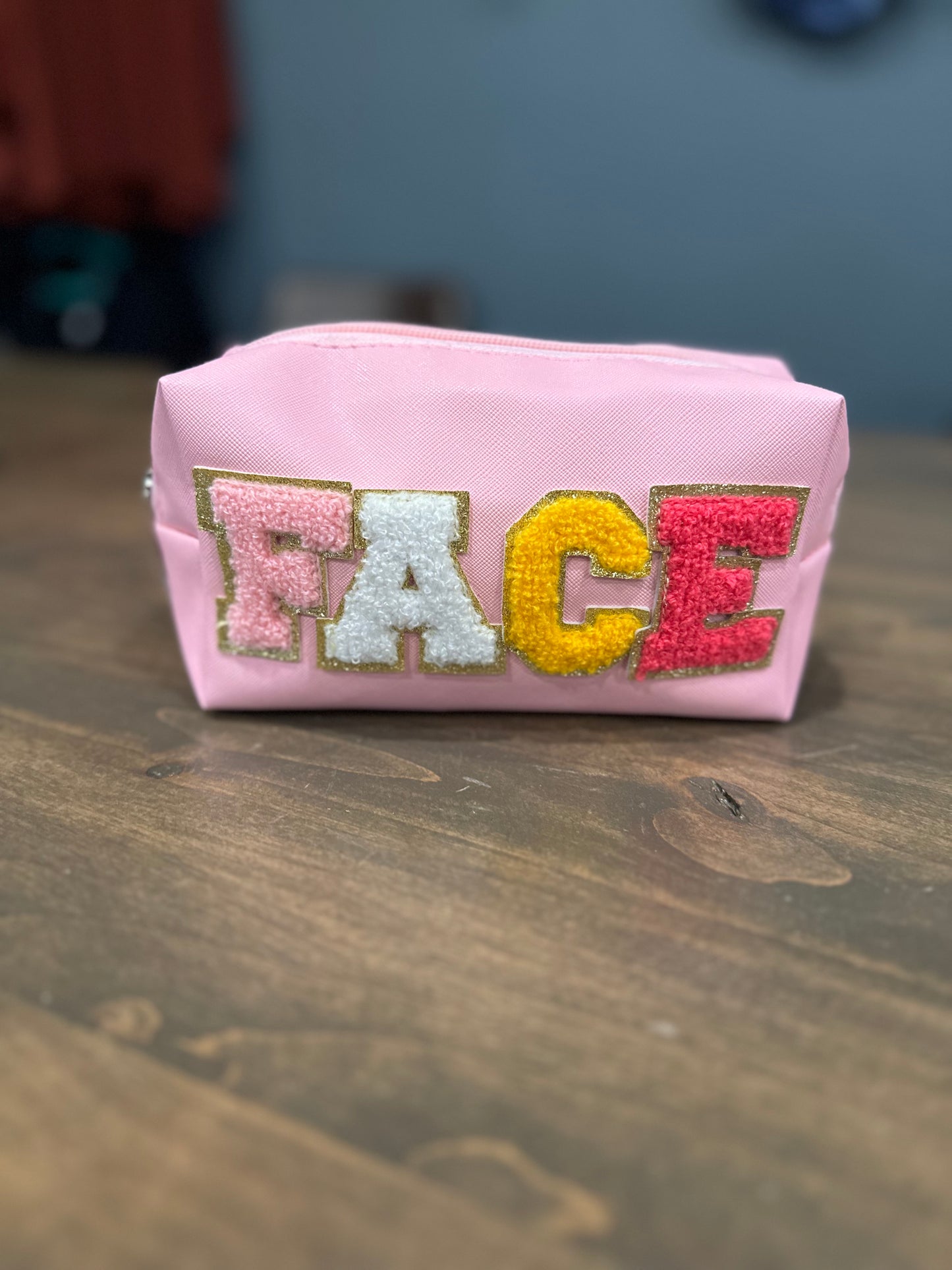 Chenille Patch Face Pouch