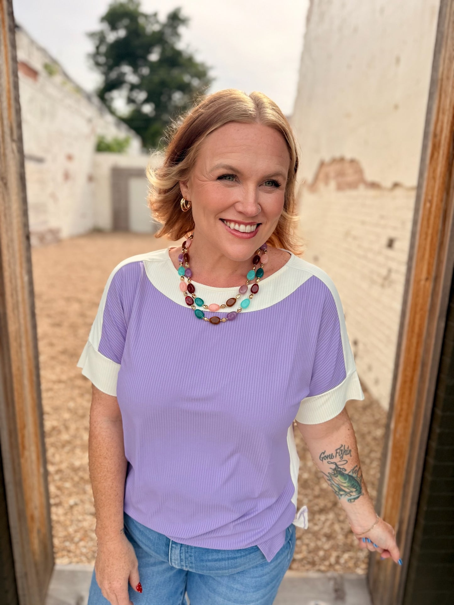 Kelly Color Block Short Sleeve
