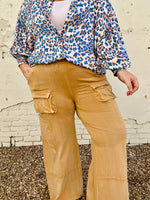 Wide Leg Knit Cargo Pants