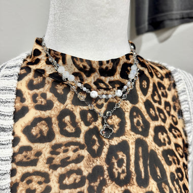 Silver Layered Chain Link Necklace
