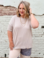 Sabra Ribbed Top in Sand