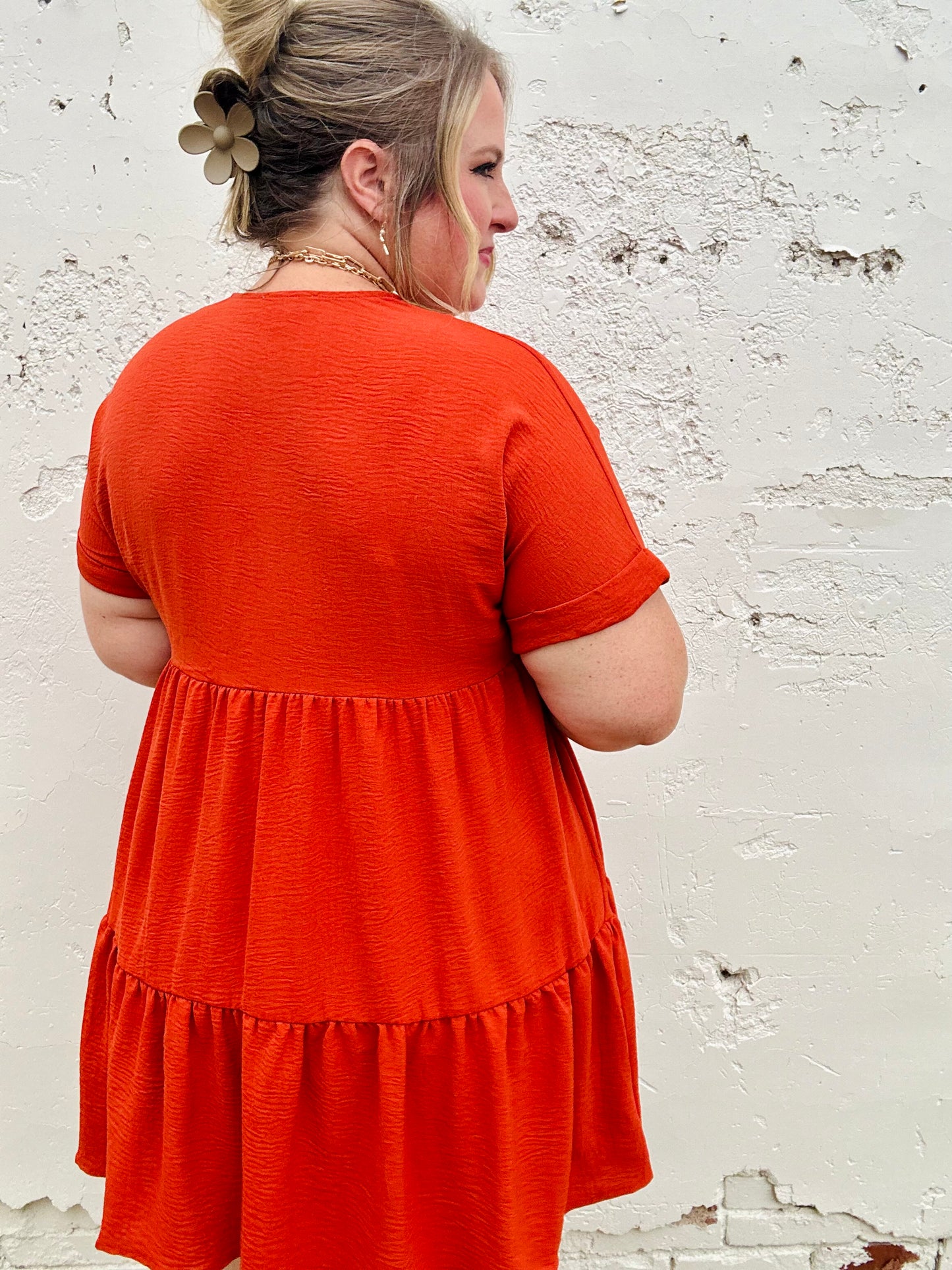 Brooke Tiered Rust Dress