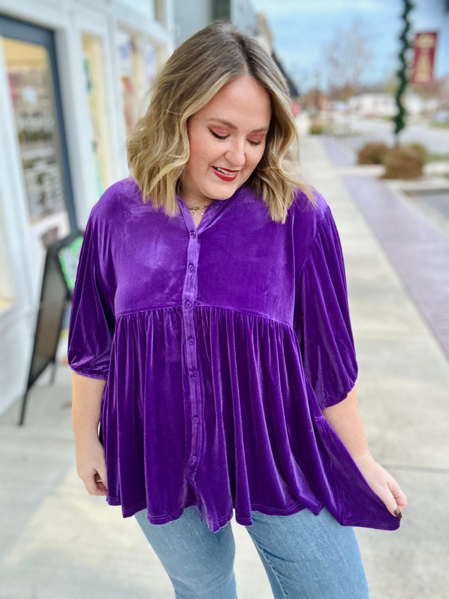 **DOORBUSTER** Stacy Velvet Button Down