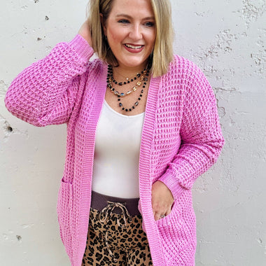 Chunky Waffle Knit Cardigan