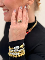 Set of Five Gold & Pearl Bracelets