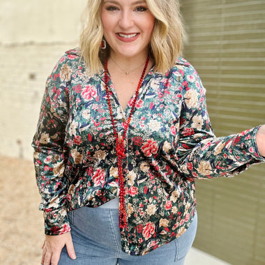 Lola Button Down Floral Top