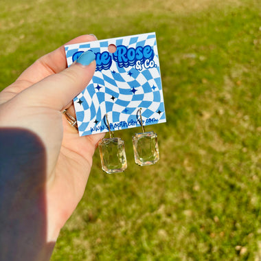 Clear Stone Drop Earrings