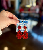 Teardrop Christmas Earrings (Multiple Colors)