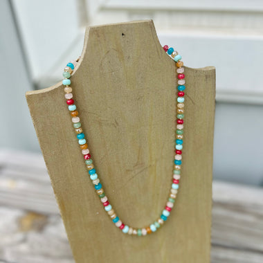 Multi Candy Stone Beaded Necklace