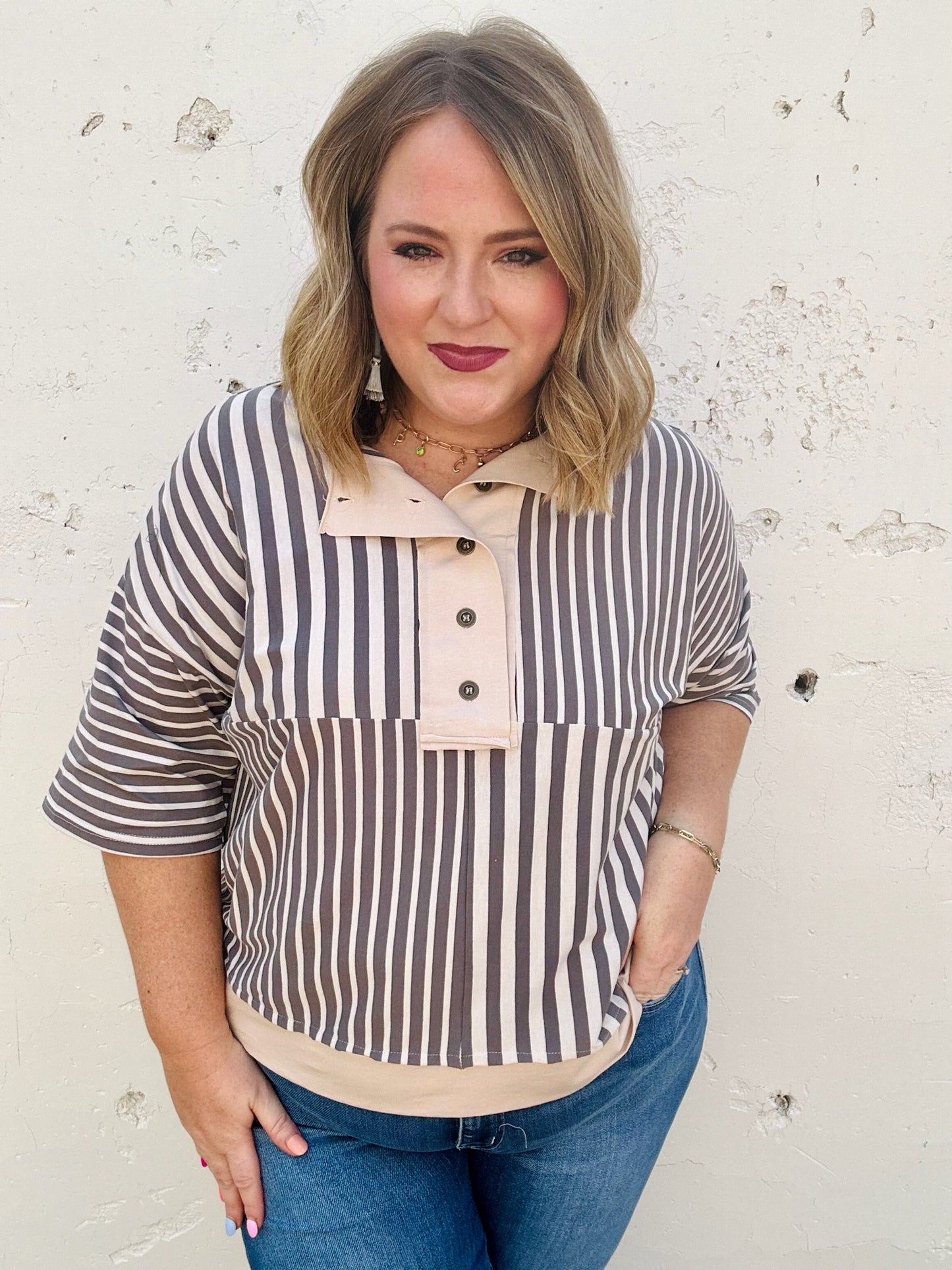 Smokey Grey Boxy Knit Top