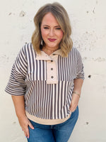 Smokey Grey Boxy Knit Top