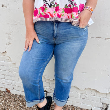 Vervet Mid Rise Slim Wide Jeans