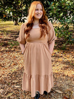 Miranda Taupe Midi Dress