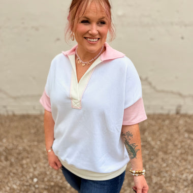Kristen Pink Lined Top