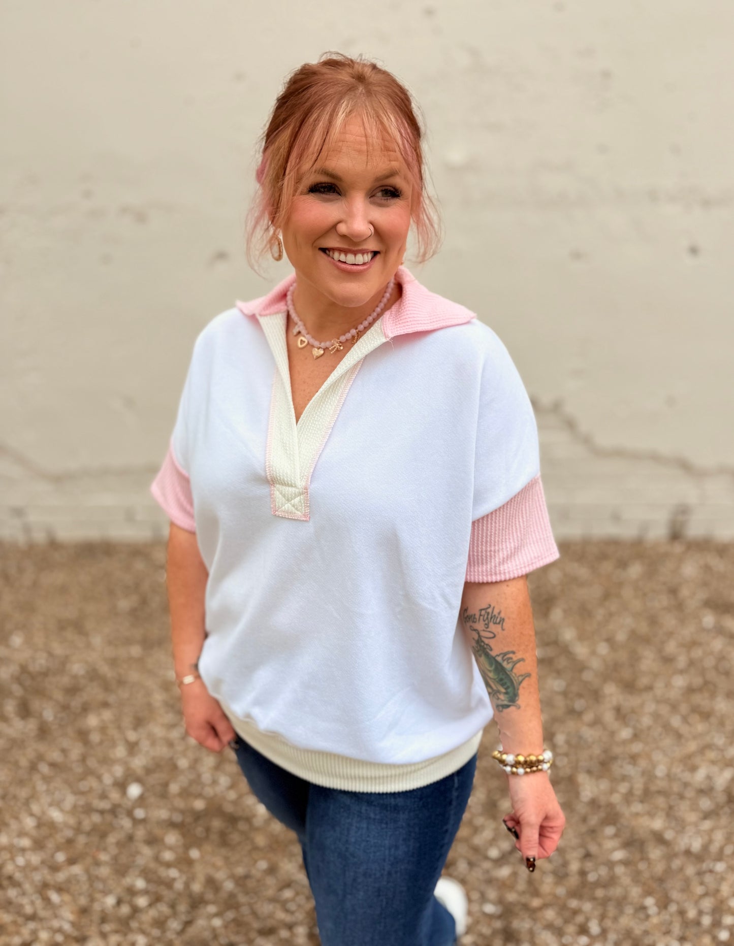 Kristen Pink Lined Top