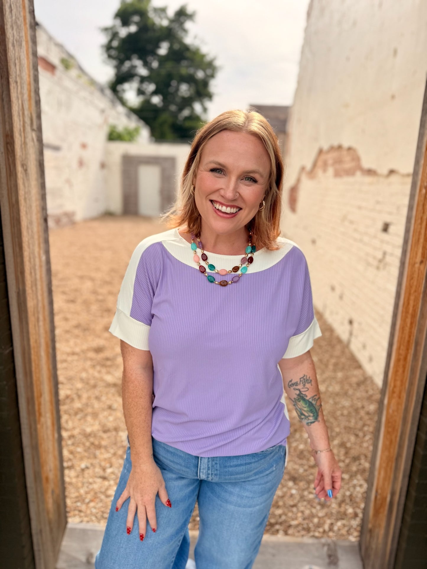 Kelly Color Block Short Sleeve