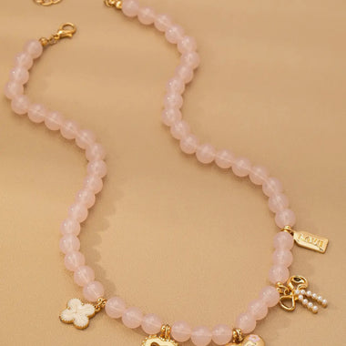 Pastel Beaded Charm Necklace