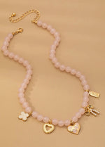 Pastel Beaded Charm Necklace