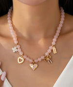 Pastel Beaded Charm Necklace