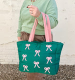 Quilted Puffer Shoulder Tote