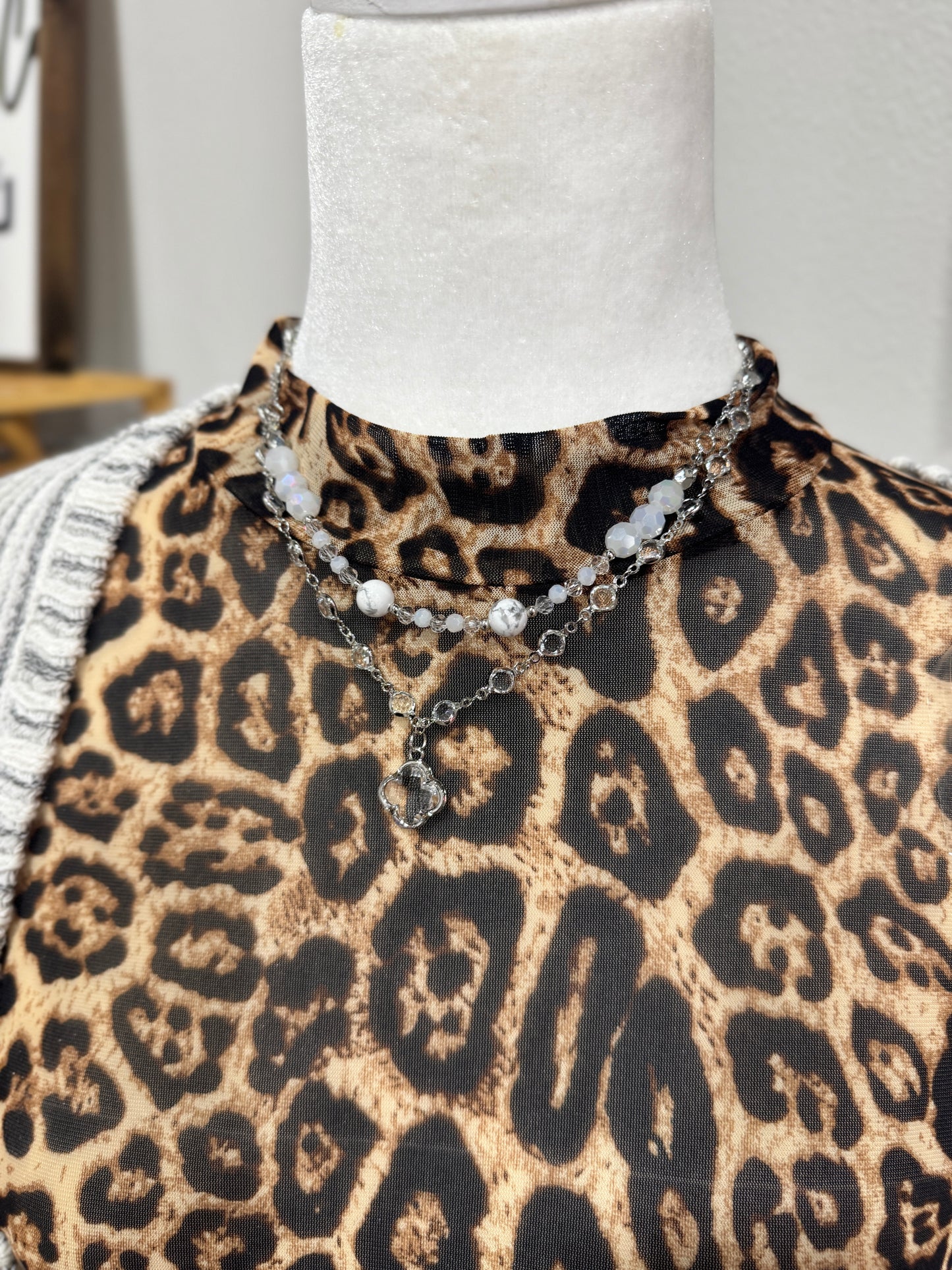 Silver Layered Chain Link Necklace