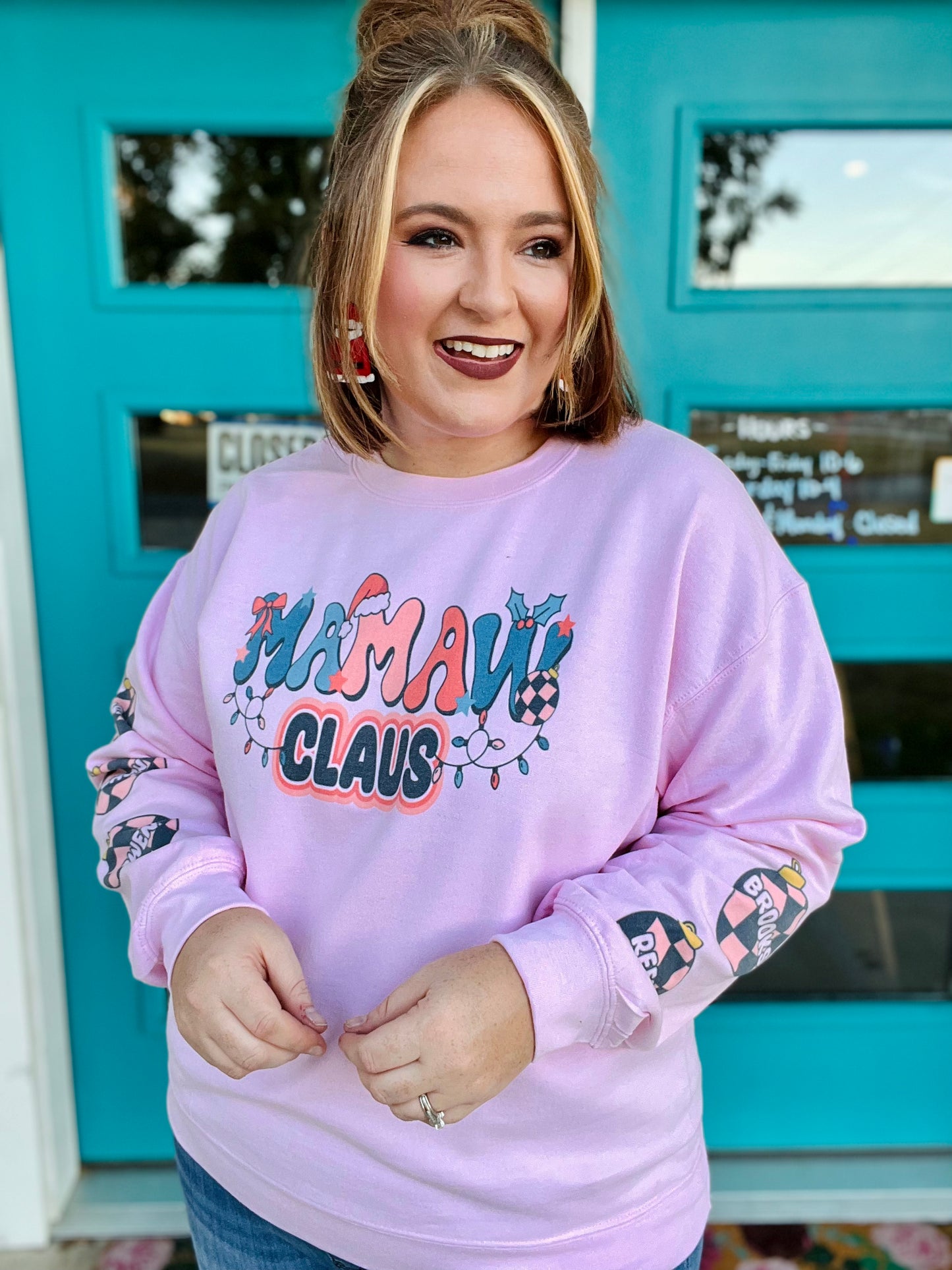 Custom Name “Claus” Sweatshirt with sleeve detail