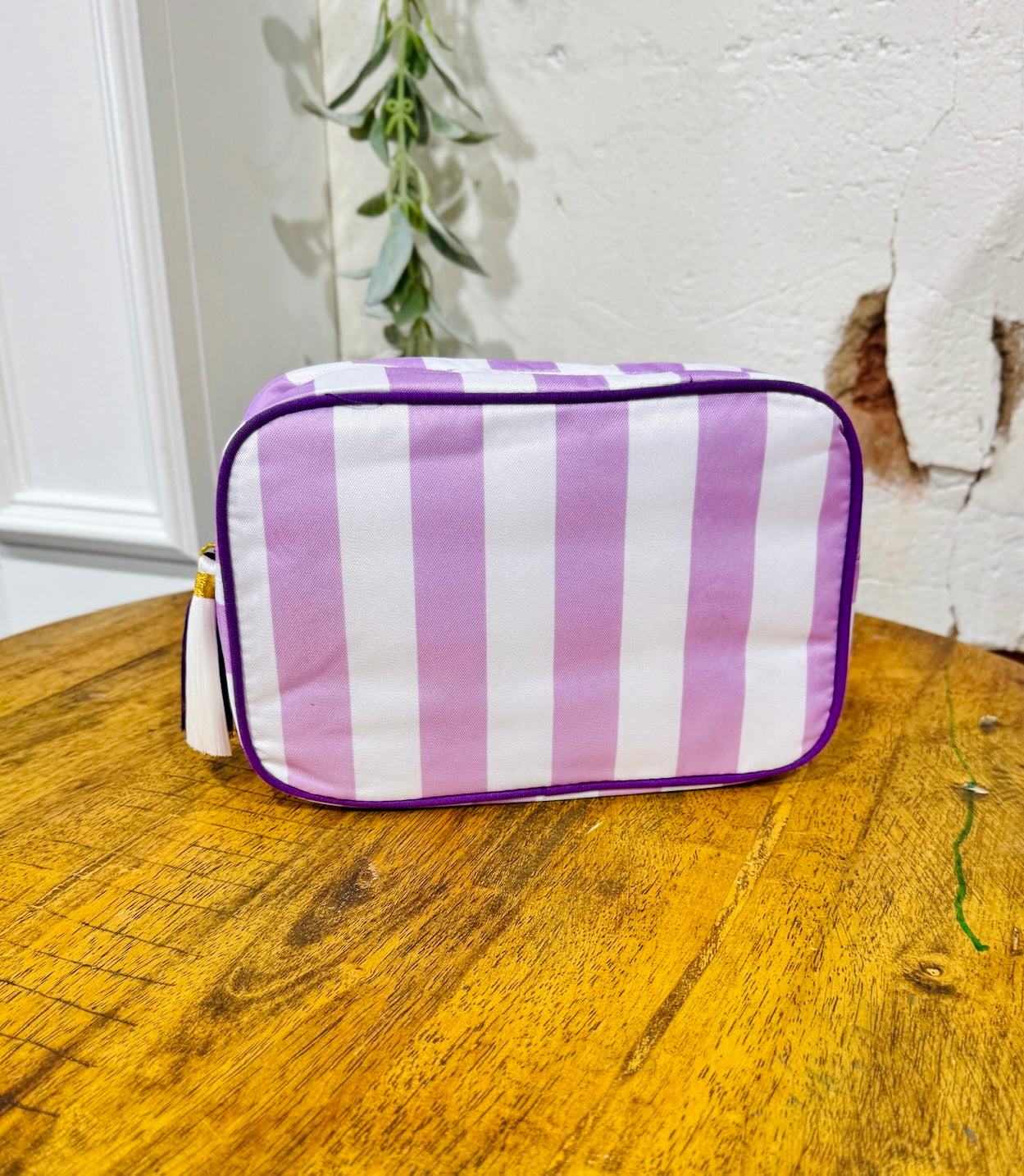Striped Essentials Bag - Purple