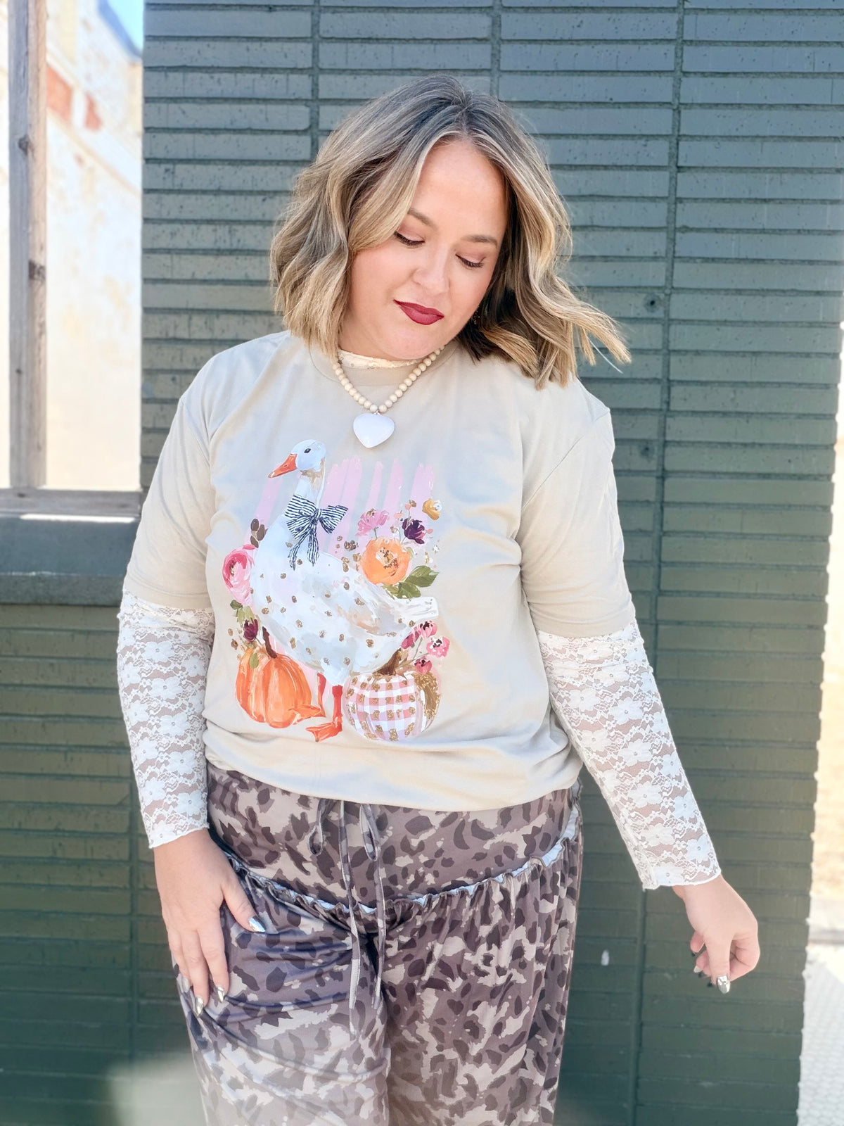 Fall Floral Goose Tee