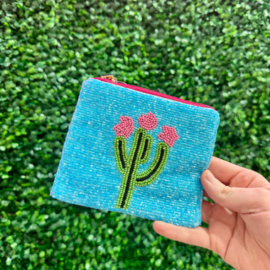 Mini Cactus Beaded Bag