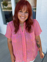 Paige Pink Pocketed Top