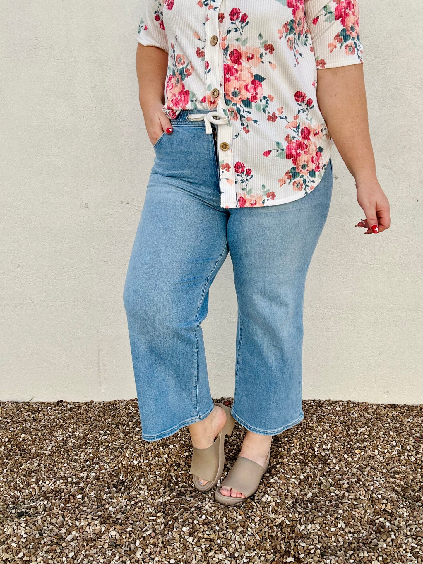 Super High Crop Wide Leg Jeans