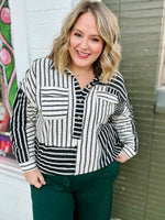 Stacy Striped Collared Top