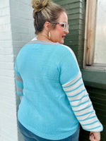 **DOORBUSTER** Braley Striped Blue Sweater