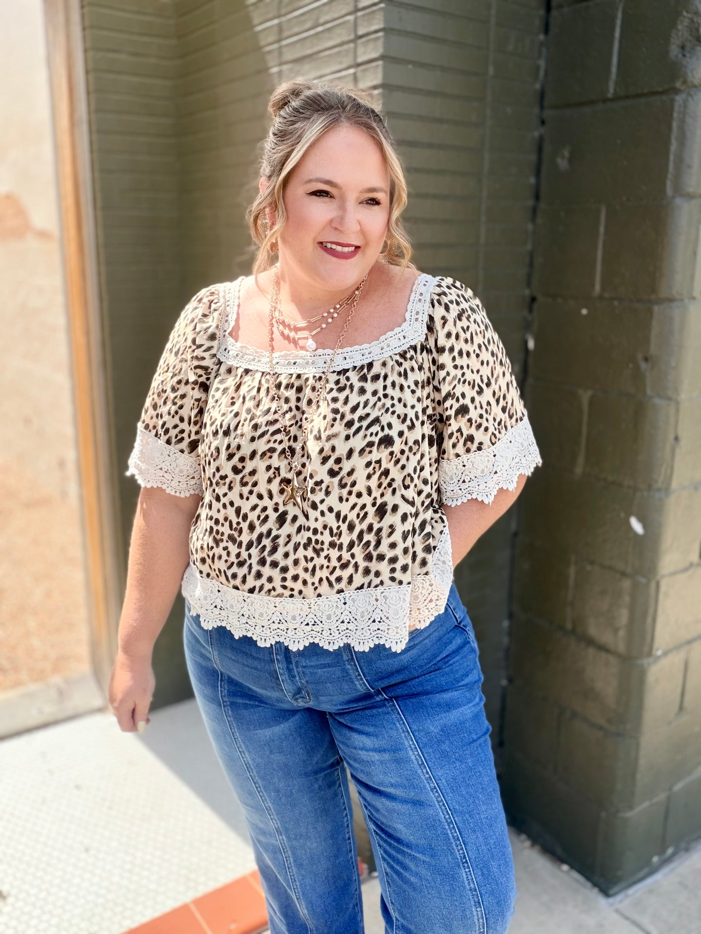 Kenny Leopard & Lace Top
