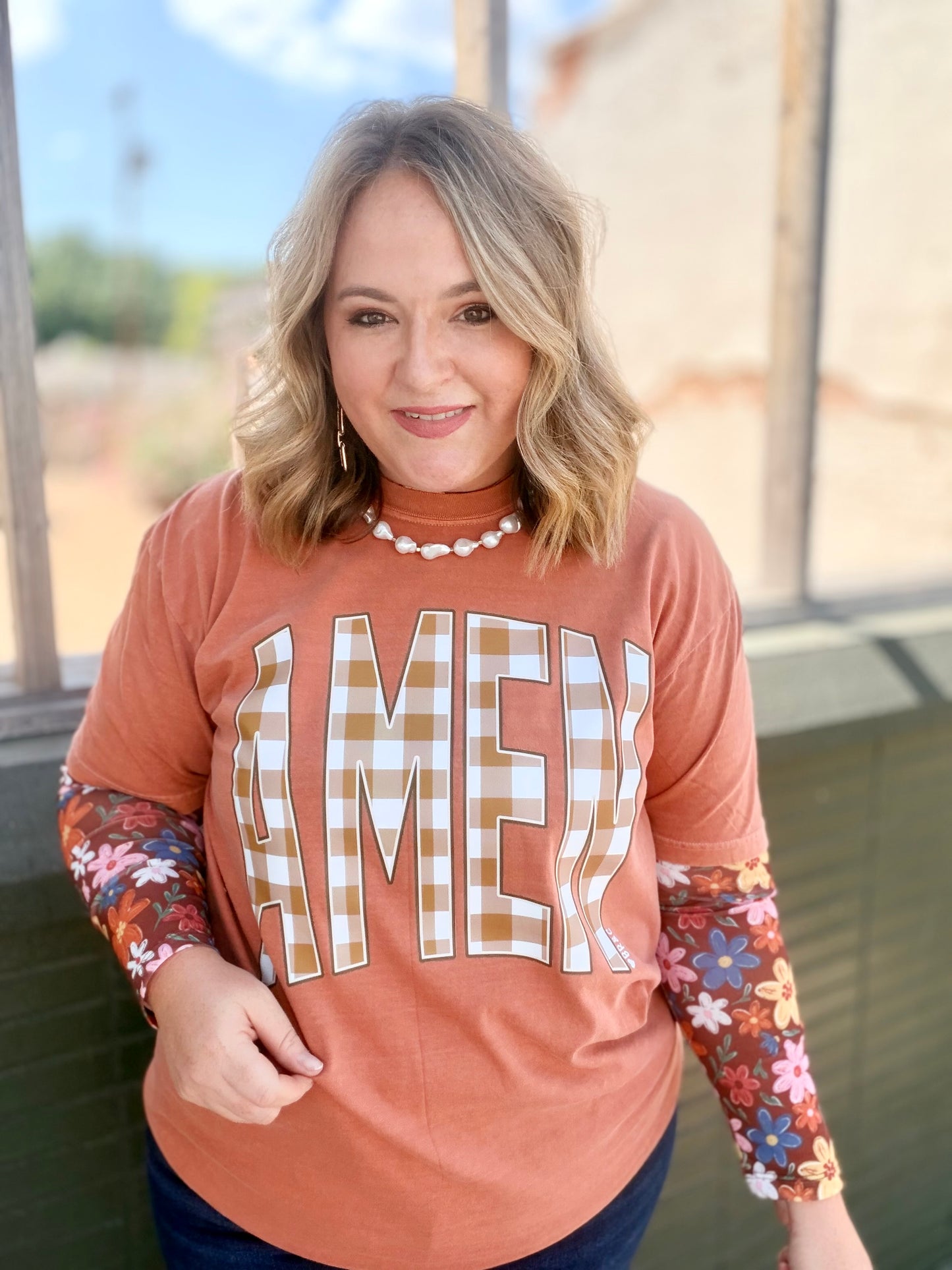 Amen Plaid Tee on Yam