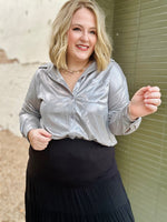 Life of the Party Shimmer Top in Silver