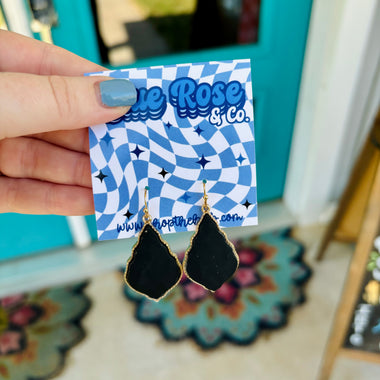 Matte Black Teardrop Earrings