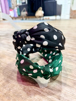 Polka Dot Headband In Green