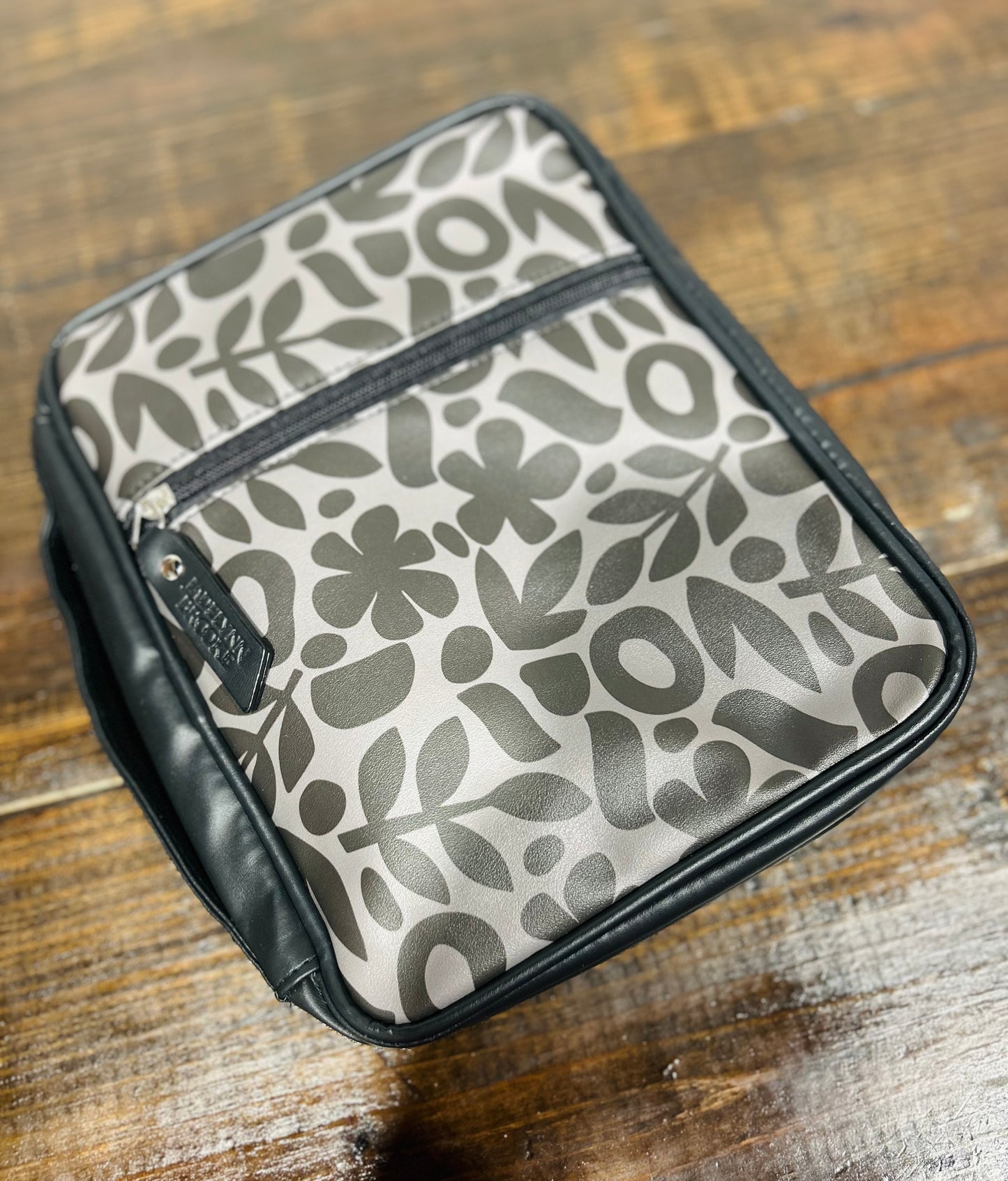 Black Floral Leather Bible Cover
