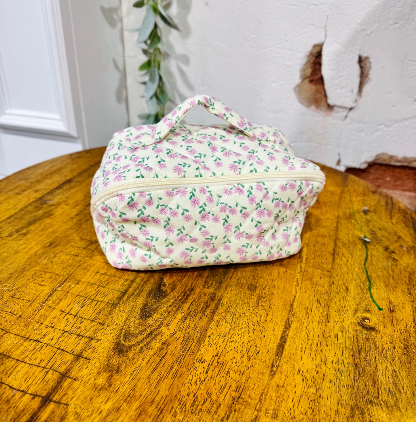 Floral Quilted Makeup Bag (Multiple Colors)