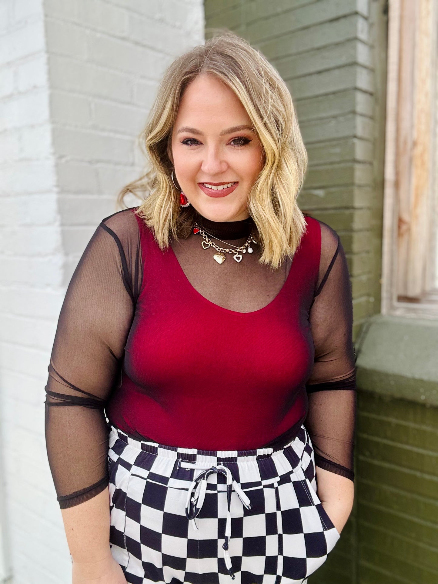 Andrea Black Mesh Top