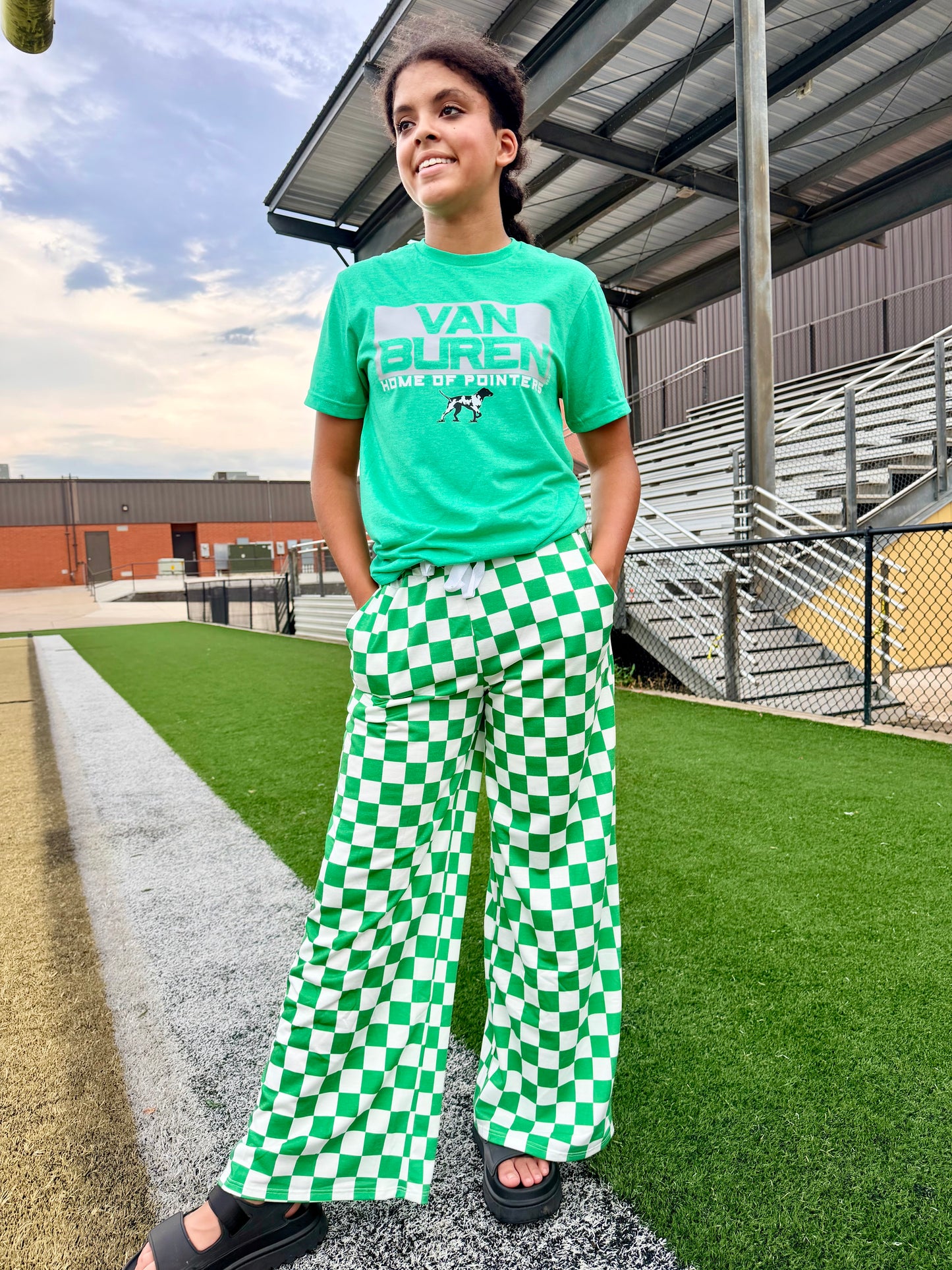 Jackie Green Checkered Pants
