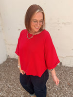 Darcy Red Knit Top