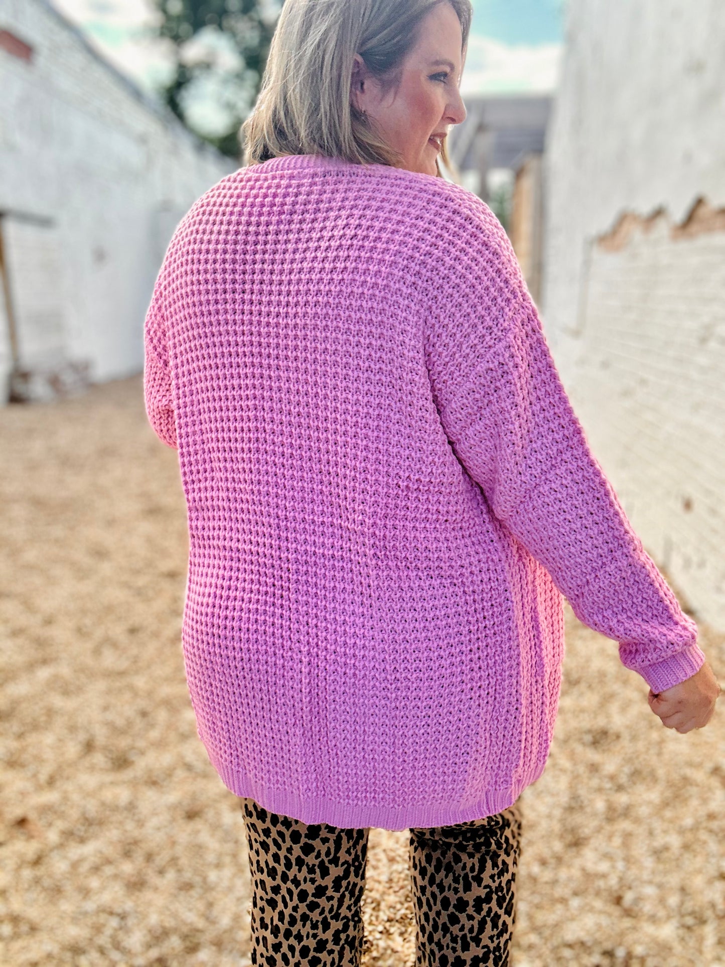 Chunky Waffle Knit Cardigan