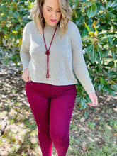 Load image into Gallery viewer, Tamra High Rise Skinnies in Burgundy