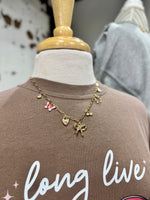 Cherry Chain link Charm Necklace
