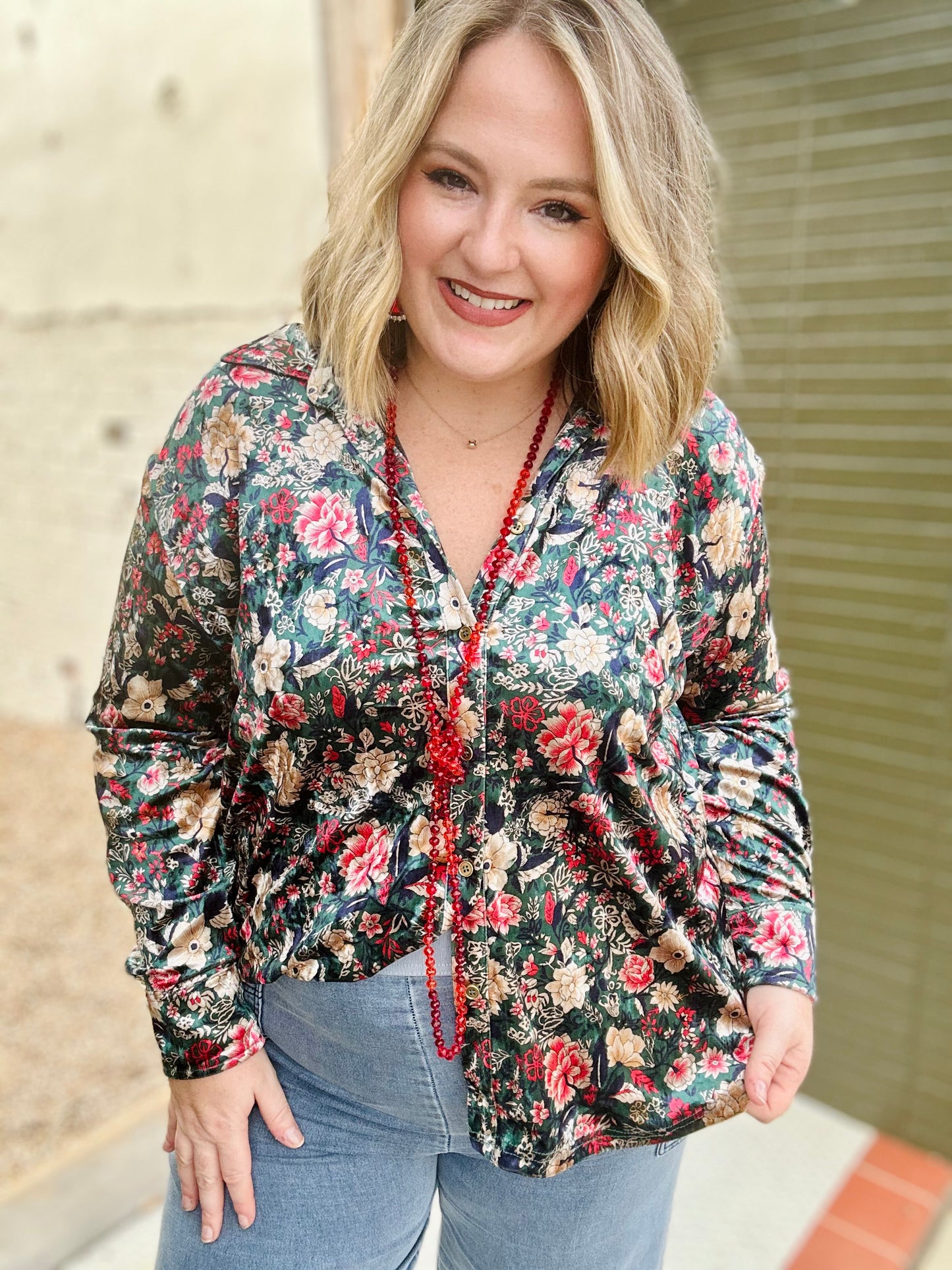 Lola Button Down Floral Top