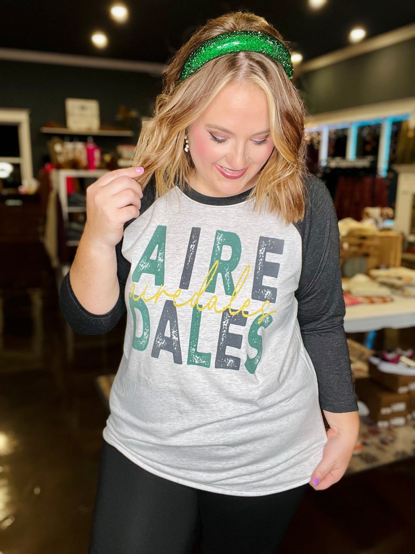 Airedale Script Baseball Tee