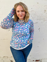 Bloom & Blue Mesh Top