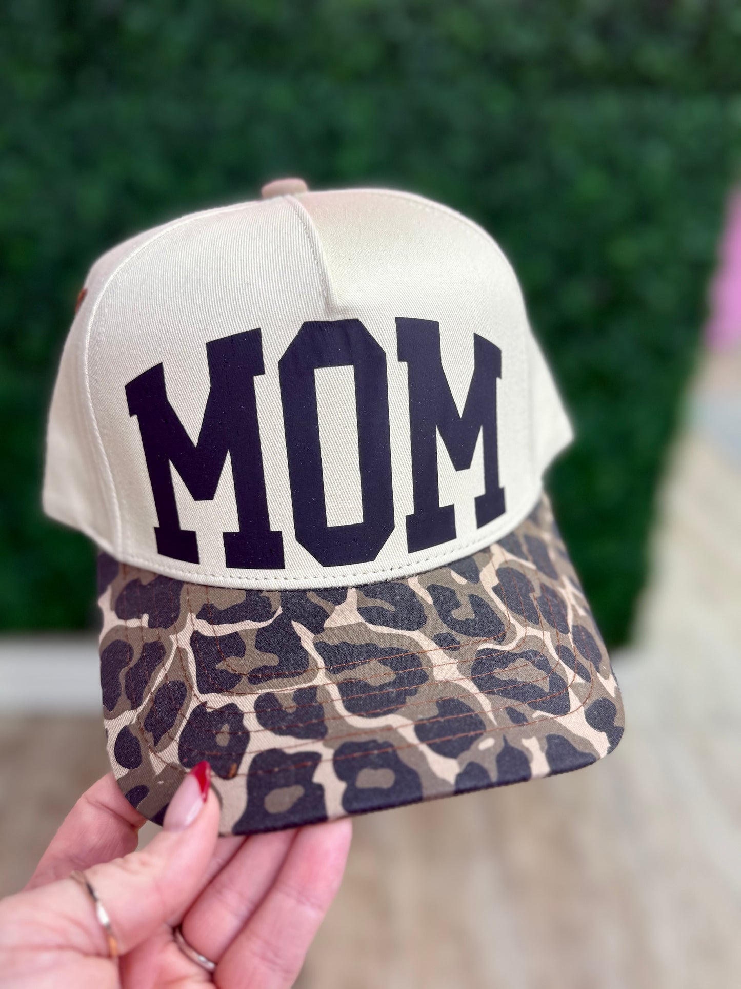 Customizable “Mom” Leopard Canvas Hat
